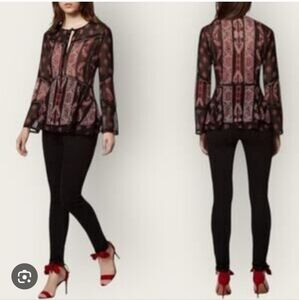 Avec Les Filles Anthropologie black boho top size M